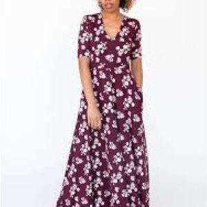 Agnes and Dora..Essential Austen Dress..Stencil Bloom Wine